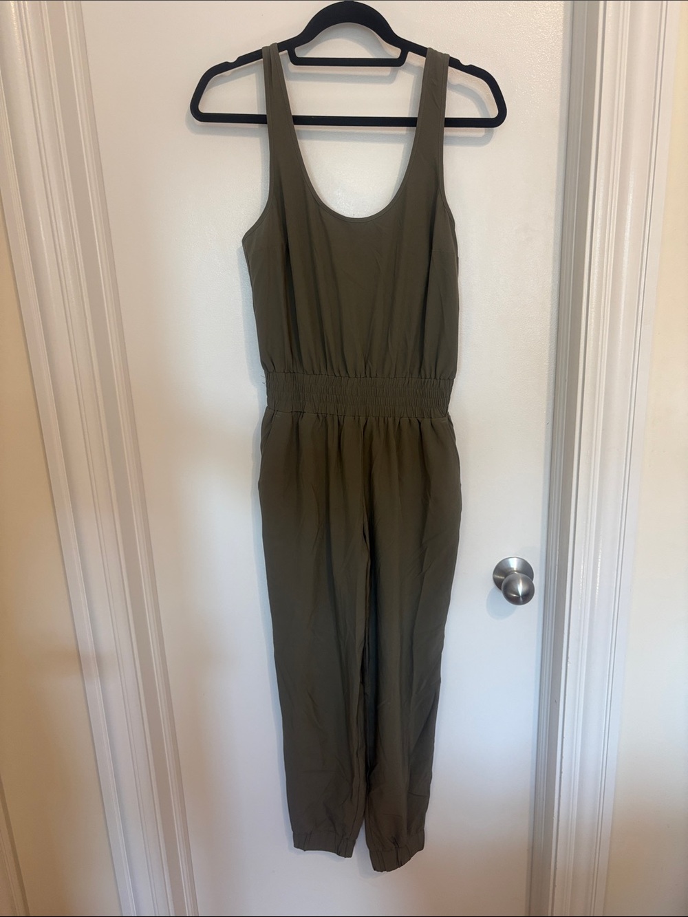 Abercrombie & Fitch Olive Sleeveless Utility Jumpsuit
